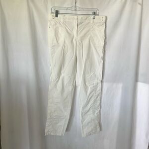 Chico's Women's Light Khaki Stretch Straight Leg White SZ 1 Medium